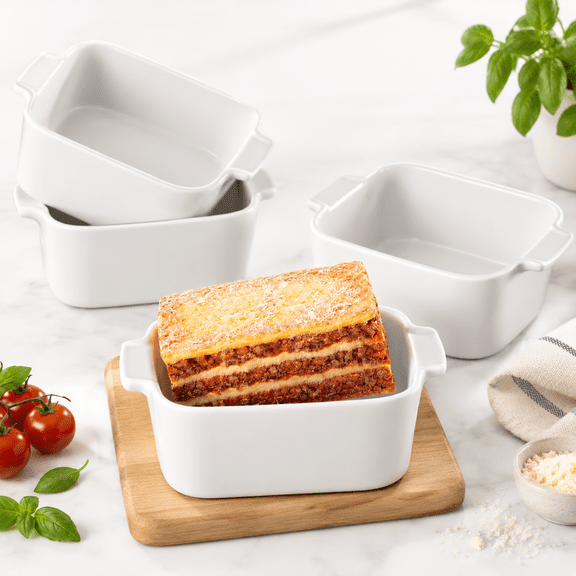 6'' X 5'' Small Baking Dishes Set Of 4 Mini Ceramic Pans