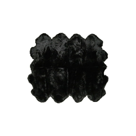 6" X 5" X 6" Black Octo Sheepskin Area Rug