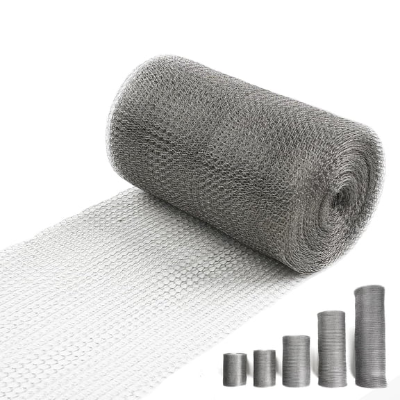 6" X 50 ft 304 Stainless Steel Mesh, Wire Mesh for Rodent, Hole Fill Fabric Gap Blocker, Double Layer Metal Mesh Roll, Flexible Stretchy for Garden House and DIY