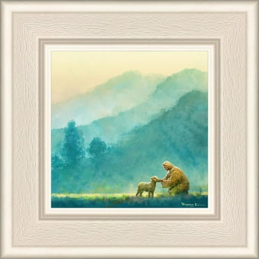 6 X 6 Little One by Yongsung Kim With Whitewood Frame