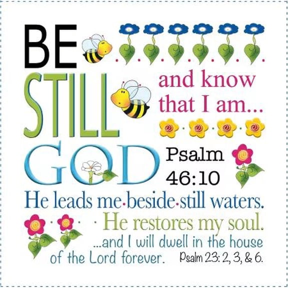 6" X 6" Square Fabric Art Panel Be Still Jody Houghton Bible Verses Cotton Fabric Panel (AP6110) M404.30