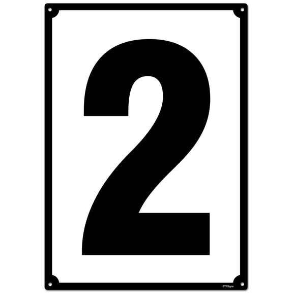 6" X 8" Aluminum Number Signs 2 Black/White