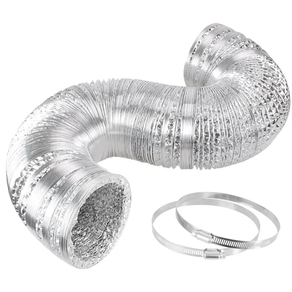 6" X 8' Non-Insulated Flex Aluminum Dry Vent Ducting Ventilation Hose Hvac Duc