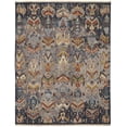thumbnail image 1 of HomeRoots 567353 2 x 3 ft. Wool Ikat Hand Knotted Rectangle Area Rug with Fringe, Ivory, Blue & Brown, 1 of 7