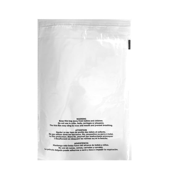 6" X 9" Clear Poly Bags with Suffocation Warning - 1.57 Mils | 200 Count Self-Seal Bags for Packaging, T-Shirts, & Shipping - Permanent Adhesive Closure