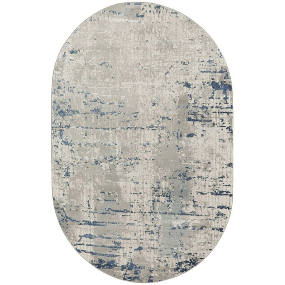 6' X 9' Gray and Ivory Abstract Power Loom Area Rug