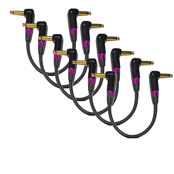 6 X Mogami 2524 -12 Inch-Guitar Bass Effects,Patch Cable|NP2RX-B Neutrik Violet