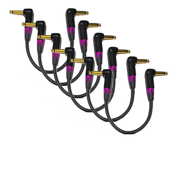 6 X Mogami 2524 -12 Inch-Guitar Bass Effects,Patch Cable|NP2RX-B Neutrik Violet