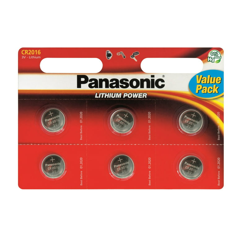 Pile bouton au lithium 3V Panasonic - CR2016, DL2016