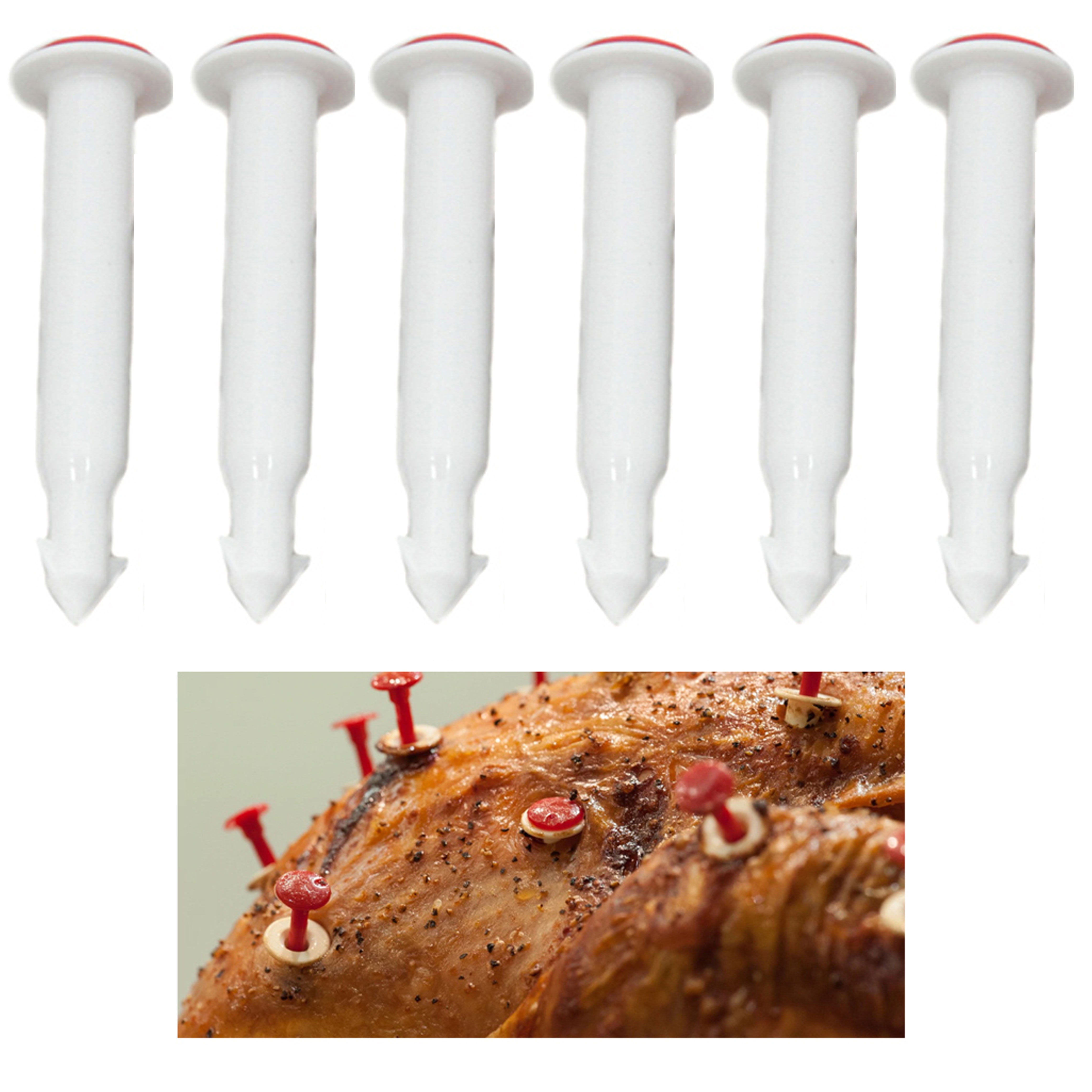 Chef Craft 3pc Pop-Up Plastic Disposable Poultry / Turkey Thermometer Set 