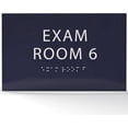 thumbnail image 1 of 6" X4" Exam Room 6 Sign- Tactile Graphics Grade 2 Braille Text | Modern Utility Wall Mount ADA Compliant Plastic Signs For Schools, Offices, Businesses, Apartments & Restaurants, 1 of 7