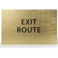 thumbnail image 1 of 6" X4" Exit Route Sign- Tactile Graphics Grade 2 Braille Text | Modern Utility Wall Mount ADA Compliant Plastic Signs For Schools, Offices, Businesses, Apartments & Restaurants, 1 of 7