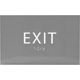 thumbnail image 1 of 6"X4" Exit Sign - Tactile Graphics Grade 2 Braille Text | Modern Utility Wall Mount ADA Compliant Plastic Signs For Schools, Offices, Businesses, Apartments & Restaurants, 1 of 7
