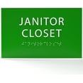 thumbnail image 1 of 6" X4" Janitor Closet Sign - Tactile Graphics Grade 2 Braille Text Custodial Closet Sign| Utility Room ADA Compliant Wall Mount Plastic Signs For Hospital, Offices, Businesses & Apartments, 1 of 7