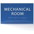 thumbnail image 1 of 6" X4" Mechanical Room Sign- Tactile Graphics Grade 2 Braille Text | Modern Utility Wall Mount ADA Compliant Plastic Signs For Schools, Offices, Businesses, Apartments & Restaurants, 1 of 7