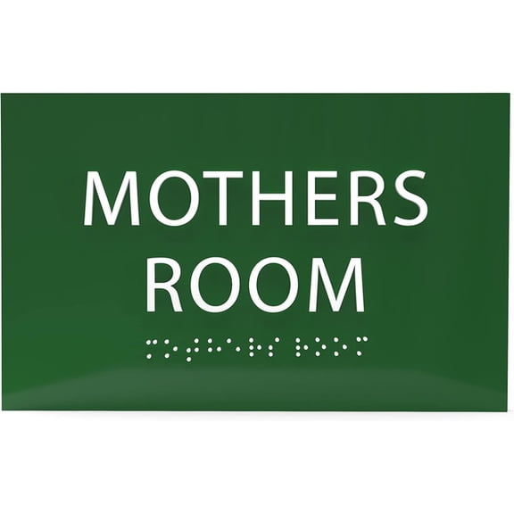 6" X4" Mothers Room Sign - Tactile Graphics Grade 2 Braille Text Lactation room| Nursing Room ADA Compliant Wall Mount Plastic Signs For Hospital, Offices, Clinics & Apartments