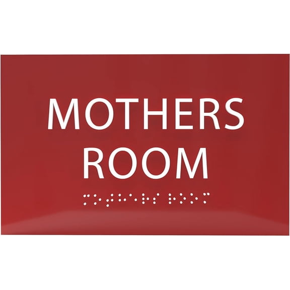 6" X4" Mothers Room Sign - Tactile Graphics Grade 2 Braille Text Lactation room| Nursing Room ADA Compliant Wall Mount Plastic Signs For Hospital, Offices, Clinics & Apartments
