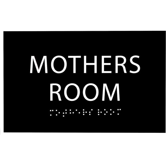 6" X4" Mothers Room Sign - Tactile Graphics Grade 2 Braille Text Lactation room| Nursing Room ADA Compliant Wall Mount Plastic Signs For Hospital, Offices, Clinics & Apartments