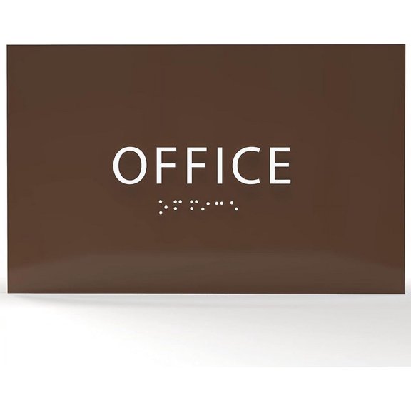 6" X4" Office Sign- Tactile Graphics Grade 2 Braille Text | Modern Utility Wall Mount ADA Compliant Plastic Signs For Schools, Offices, Businesses, Apartments & Restaurants
