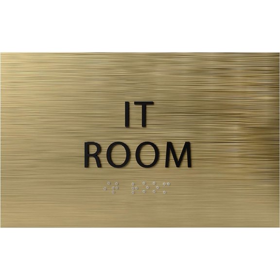 6" X4" IT Room Sign- Tactile Graphics Grade 2 Braille Text | Modern Utility Wall Mount ADA Compliant Plastic Signs For Schools, Offices, Businesses, Apartments & Restaurants