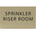 thumbnail image 1 of 6" X4" Sprinkler Riser Room Sign- Tactile Graphics Grade 2 Braille Text | ADA Compliant Wall Mount Plastic Signs For Schools, Offices, Businesses, Apartments & Restaurants, 1 of 7