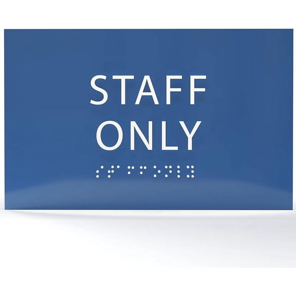 6" X4" Staff Only Sign- Tactile Graphics Grade 2 Braille Text | ADA Compliant Modern Utility Wall Mount Plastic Signs For Schools, Offices, Businesses, Apartments & Restaurants