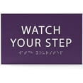 thumbnail image 1 of 6" X4" Watch Your Step Sign- Tactile Graphics Grade 2 Braille Text | ADA Compliant Modern Utility Wall Mount Plastic Signs For Schools, Offices, Businesses, Apartments & Restaurants, 1 of 7