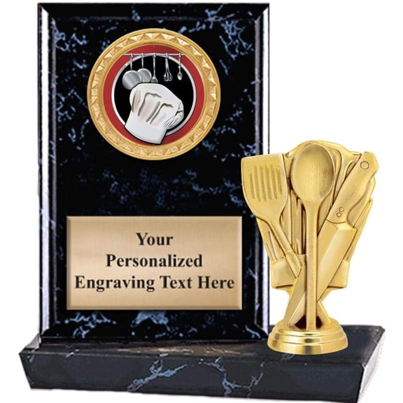 6"X6" Cooking Chef Hat Plaque Award, Cooking Trophy With Custom Engraving
