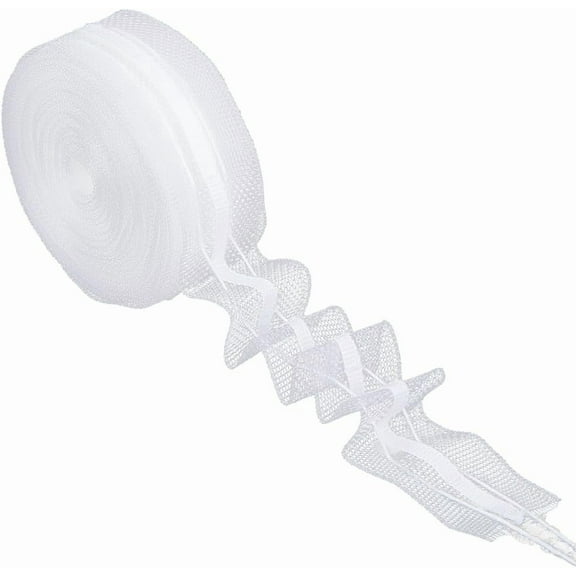 6 Yards Mini Curtain Pleat Craft Tape 1 Inch Wide Detachable Mesh Curtain Heading Pinch Drapery Pleating Tape Pleater Ribbon for Home Decor Projects White for diy