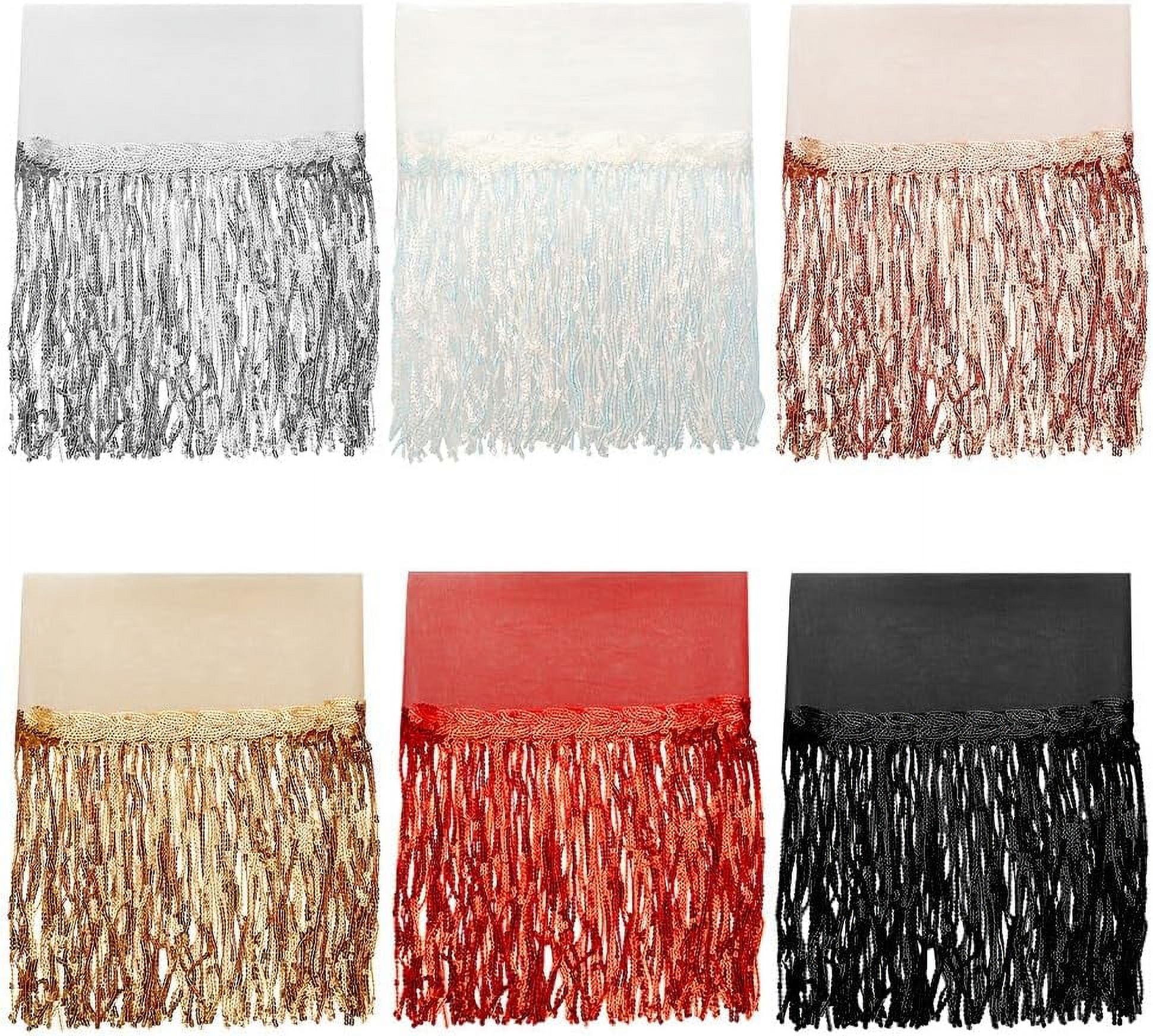 6Yard 6 Colors Polyester Tassel Ribbon Fringe Paillette Lace Ribbon for ...