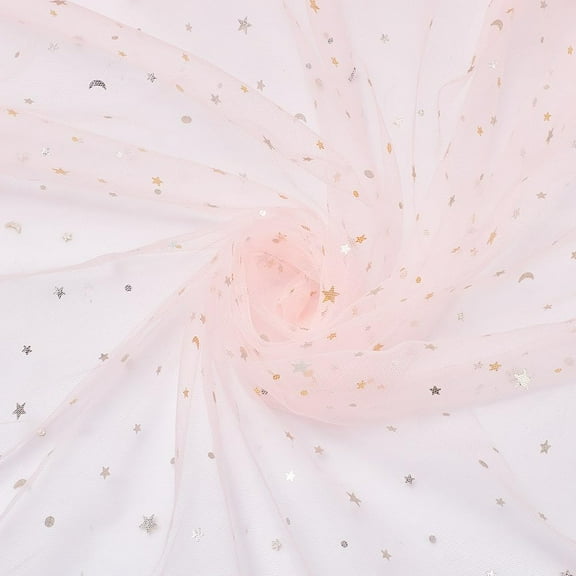 6 Yards Sequin Tulle Fabric 59 Inch Sheer Nylon Fabric Tulle Glitter Fabric Shiny Netting Fabric for DIY handcrafting