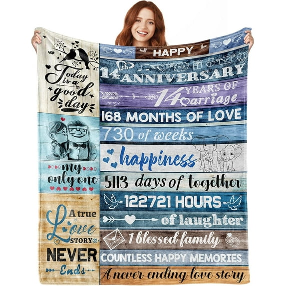 6 Year Anniversary Traditional Gifts for Her Him, 6th for Her, 6 Year Iron Anniversary Wedding Gift, Happy Anniversary Blanket Decorations Present for Women Men Couple