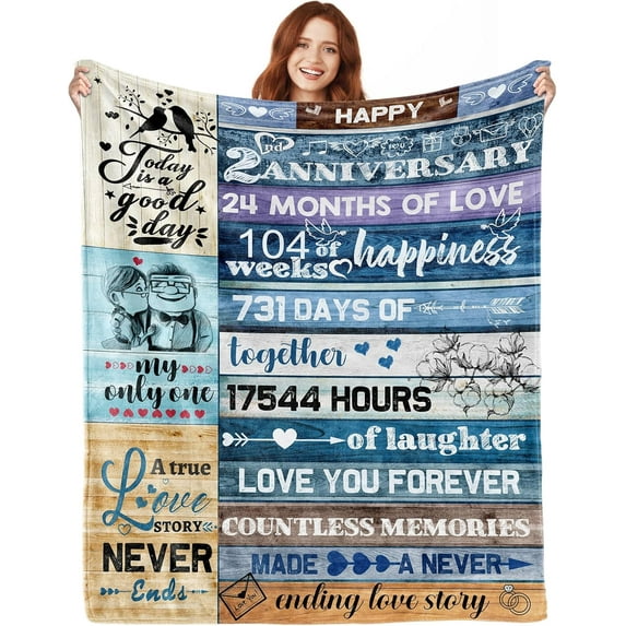 6 Year Anniversary Traditional Gifts for Her Him, 6th for Her, 6 Year Iron Anniversary Wedding Gift, Happy Anniversary Blanket Decorations Present for Women Men Couple