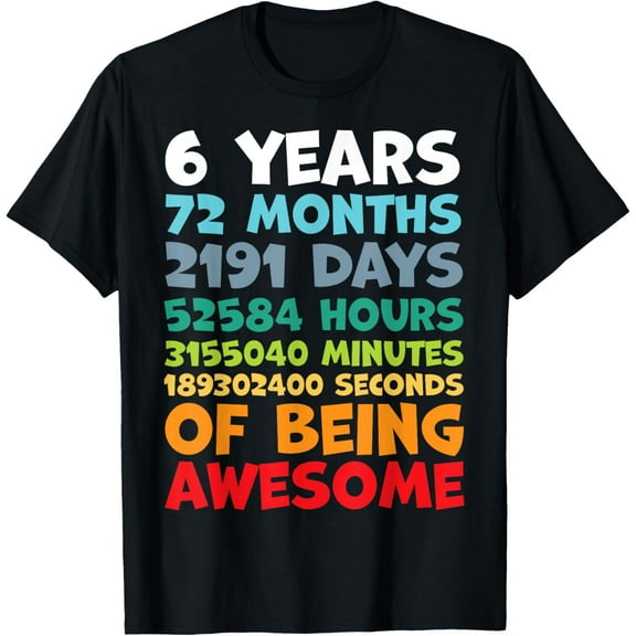 6 Year Old BDay Decorations Son Boy 6yr 6th Birthday T-Shirt
