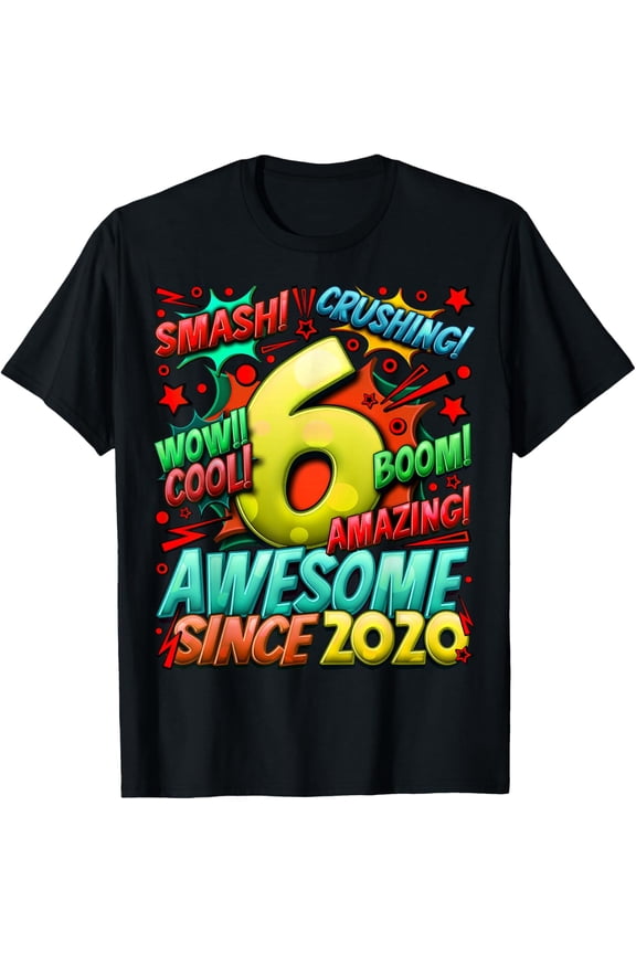 6 Year Old Gifts for Boys 6th Birthday Boy 6 Year Old Boy T-Shirt- American fashion hot selling casual retro high quality 100% cotton T-shirt 1 piece