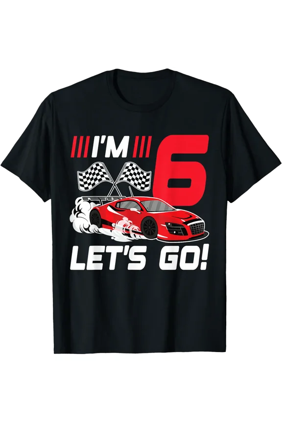 6 Year Old Race Car 6th Birthday Racecar Racing Boy T-Shirt