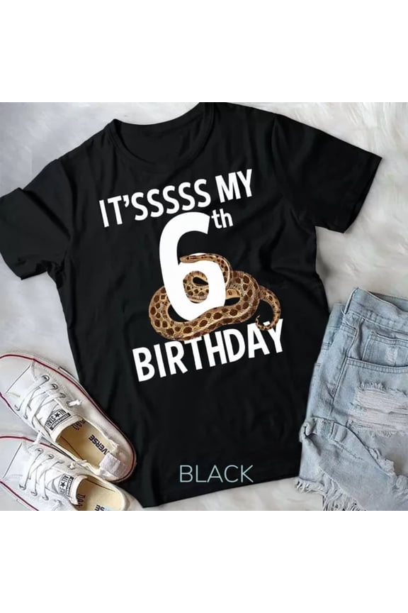 6 Year Old Snake Birthday Party Boa Python Reptile 6Th Gift Unisex T-Shirt, Unisex T-Shirt