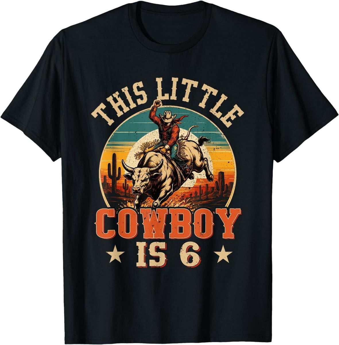 Bull Rider Cloth 6 Years Old Bull Riding Lover Cowboy Birthday T-Shirt - Walmart.com