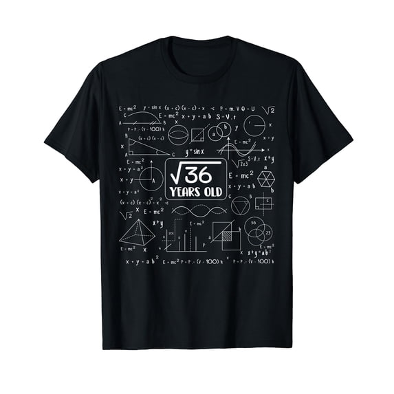 6 Years Old Math Lovers 6th Birthday Gift Square Root of 36 T-Shirt