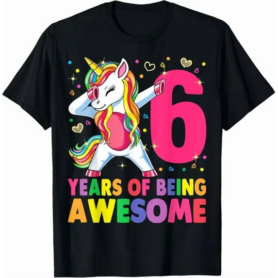 6 Years Old Unicorn Dabbing 6Th Birthday Girl Unicorn Party Gift T-Shirt Unisex S-5XL Hot Trending Shirt, Vintage Birthday Gift