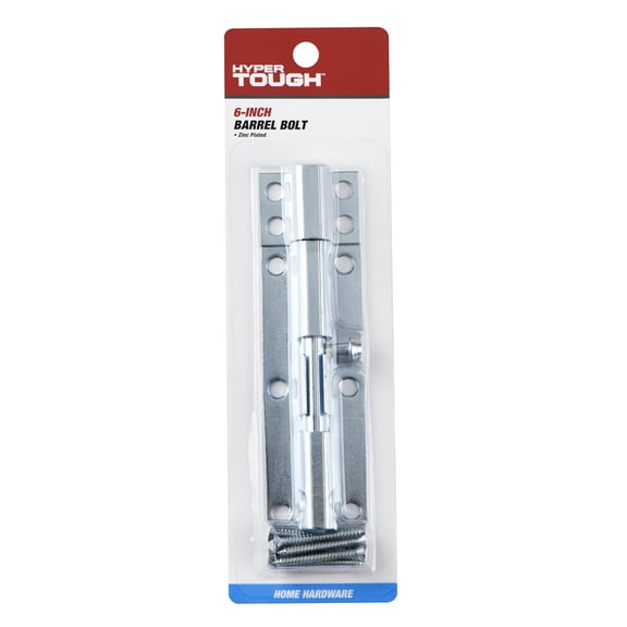 6 in. Barrel Bolt, Zinc Plated, 1 Pack