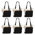 thumbnail image 1 of 6 Zipper Polyester Tote Bags Set - Two-tone, Zipper Closure, Pen Loop - Black, 1 of 5