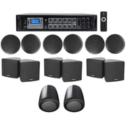6-Zone Amp+6 3.5" Black Cube+2 JBL Pendant+Ceiling Speakers for Restaurant/Bar