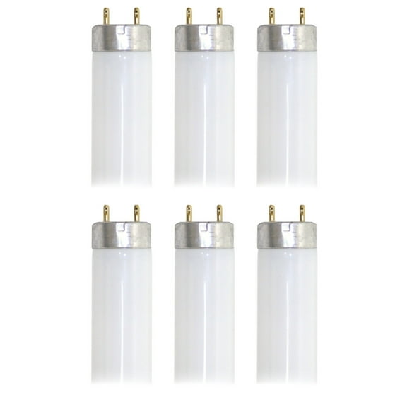 (6 bulbs) GE 28885 Linear T8 Fluorescent, 24 inch tube, Coverguard, 5000K Daylight, 17 watt Linear Fluorescent