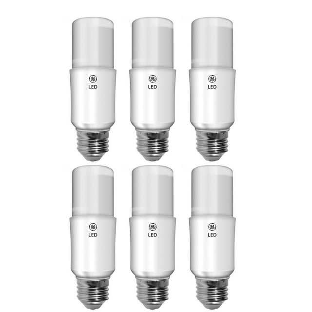 (6 bulbs) GE 66256 - bright stik LED Tubular Light Bulb 5 watt 450 lumen 2700K LED