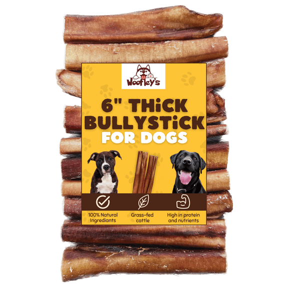 Woofley’s 6-Inch Jumbo Bully Sticks for Dogs, 20 Count