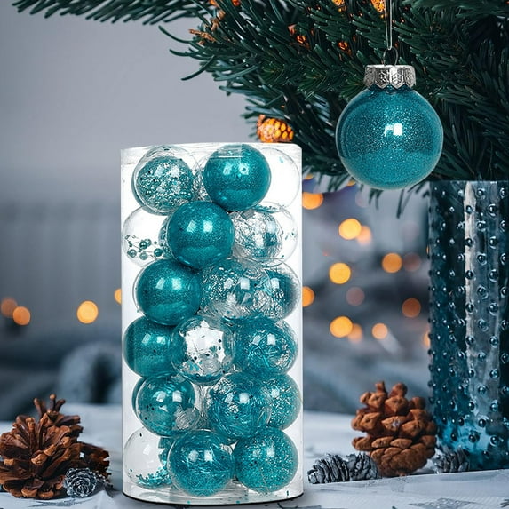 6 cm Painted Christmas Tree Ornaments, 30-Barrel Set of PE Baubles for Large-Scale Decorating and Balanced Color Coverage