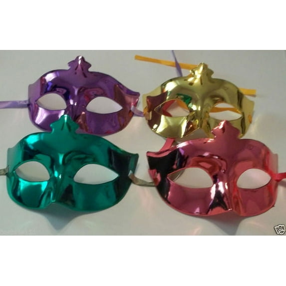 6 colorful Venetian Mardi Gras Masquerade Metallic Party Masks lot 3 colors