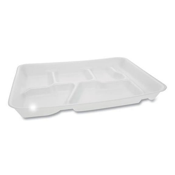 6-compartment School Lunch Tray, White
