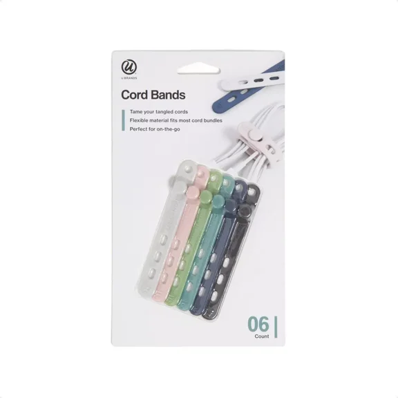 6 cord and cable organizer bands